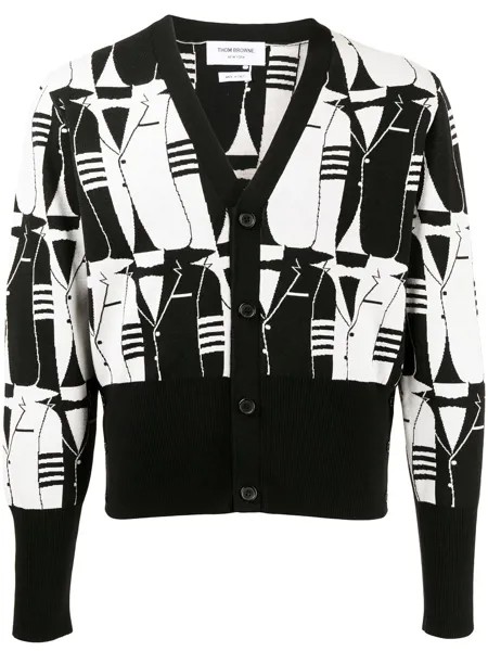 Thom Browne жаккардовый шерстяной кардиган