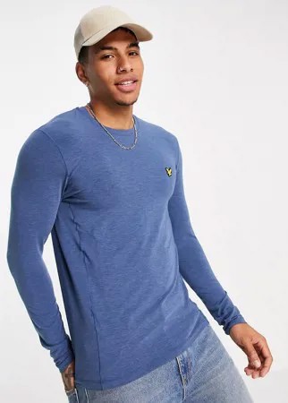 Базовый лонгслив синего цвета из ткани сицель Lyle & Scott Sport-Голубой