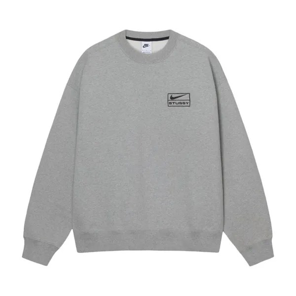 Флис Stussy x Nike Fleece Crew, цвет Dark Grey Heather