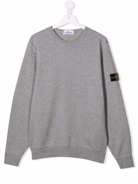 Stone Island Junior толстовка с нашивкой-логотипом