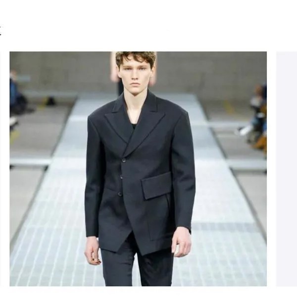 Новые модные мужские Брендовые костюмы средней длины, пальто, Европейская мода, асимметричные куртки, тренд, большой пиджак с карманами