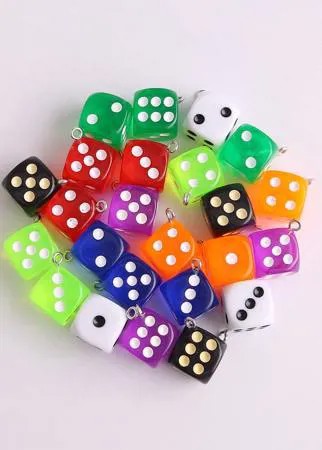 24шт DIY Кулон ювелирных изделий  в форме игральной костьи