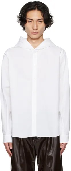 MM6 Maison Margiela Белая рубашка с капюшоном