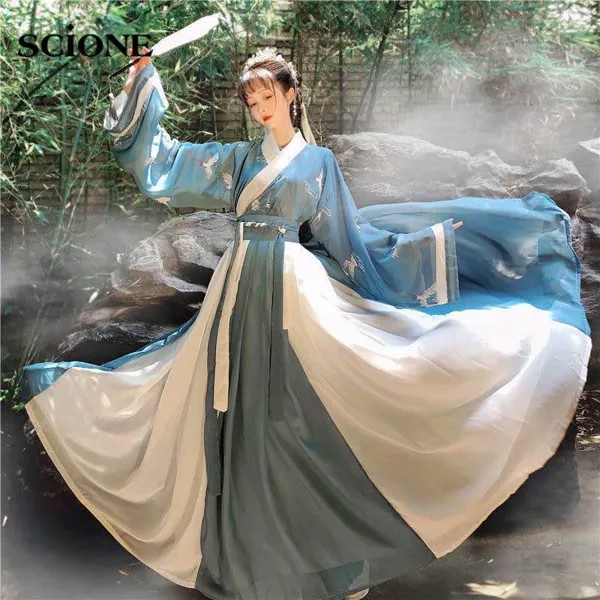Китайское платье Восточный стиль Фея Ханфу Костюм Косплей Древний Традиционный Элегантный Тан Династия Принцесса Исполнительская Одежда
