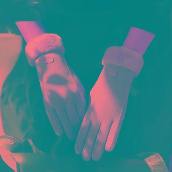 Зимние женские перчатки шерстяные теплые корейские модные перчатки с пальцами для сенсорных экранов