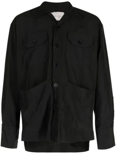 Greg Lauren рубашка Souvenir Boxy Studio на пуговицах, черный