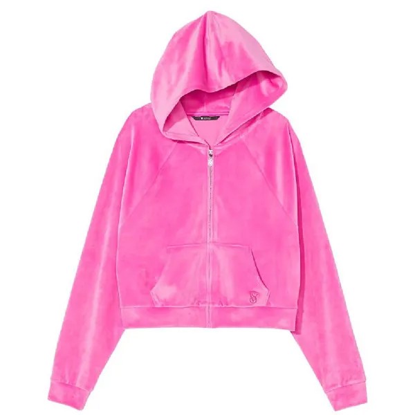 Худи Victoria's Secret Velour Full-Zip, розовый