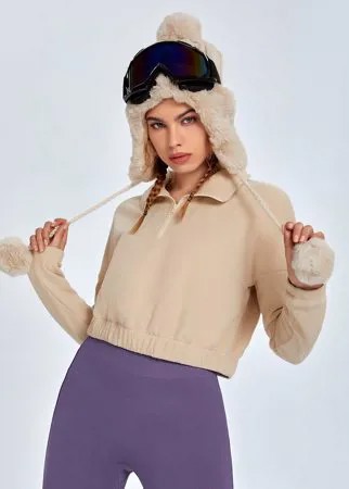 Утеплённый спортивный свитшот из флиса без шапки
