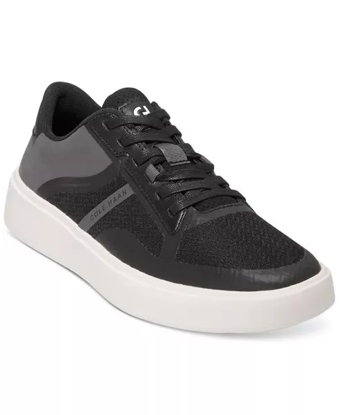 Мужские кроссовки Grand Crosscourt Winner на шнуровке смешанной техники Cole Haan, черный