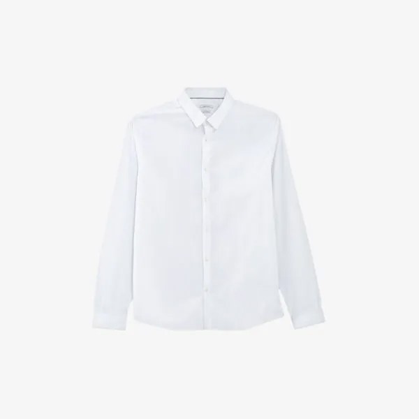 Рубашка облегающего кроя из эластичного хлопка с длинными рукавами Ikks, цвет blanc