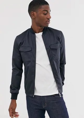 Темно-синий бомбер на молнии Jack & Jones Premium
