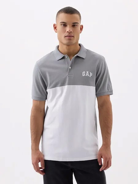 Футболка поло GAP, цвет grau/weiß