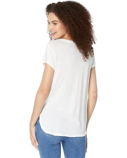 Футболка bella dahl Rib Neck V-Tee, белый