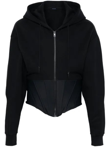 Mugler худи с корсетом, черный