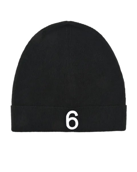 Черная шапка с вышитым лого MM6 Maison Margiela детская