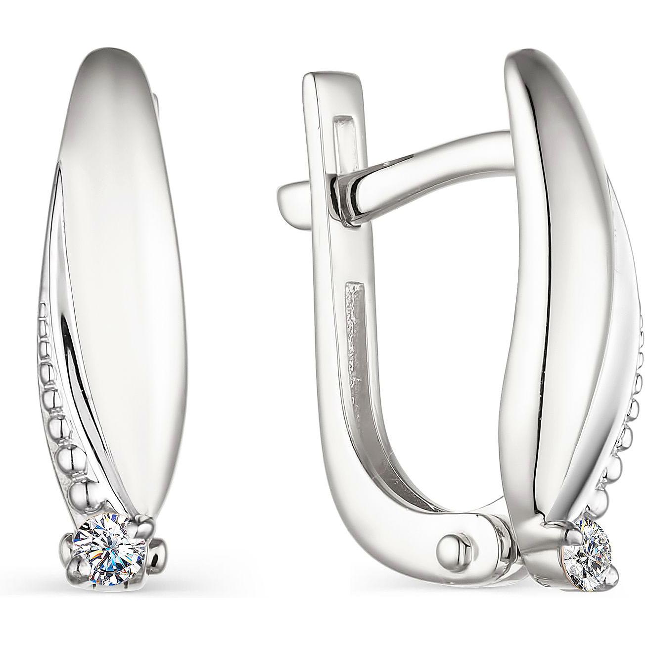 Серьги женские из золота АЛЬКОР 23803-200, бриллиант