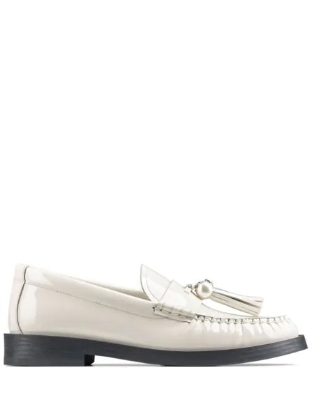 Jimmy Choo декорированные лоферы Addie, белый