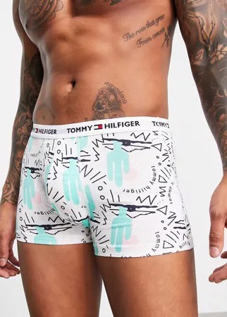 Белые боксеры-брифы с принтом с кактусами Tommy Hilfiger-Белый