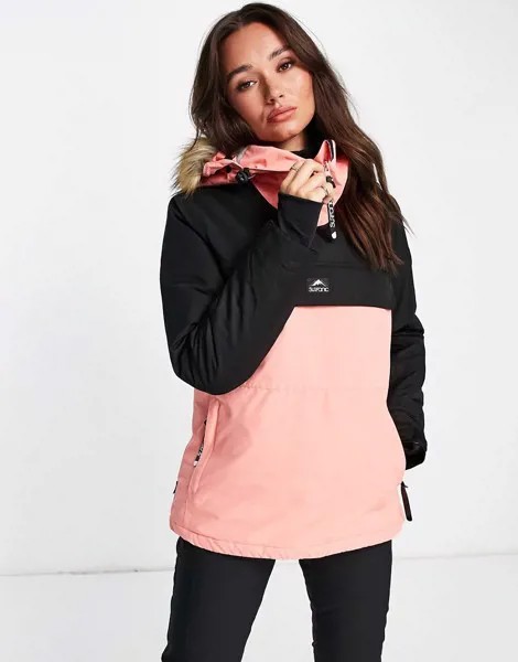 Розовая куртка для сноуборда без застежки из технологичной ткани Surfanic Powder-Розовый цвет