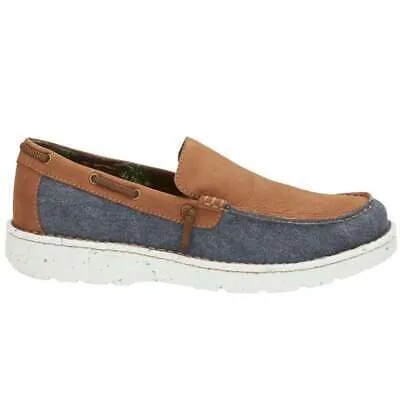 Justin Boots Waker Navy Slip On Mens Beige, Blue Повседневная обувь JM321