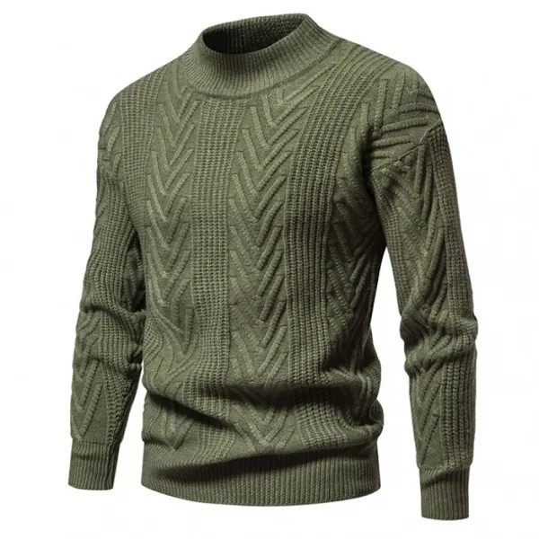 Мужской однотонный пуловер на открытом воздухе витой свитер полуводолазка нижний свитер