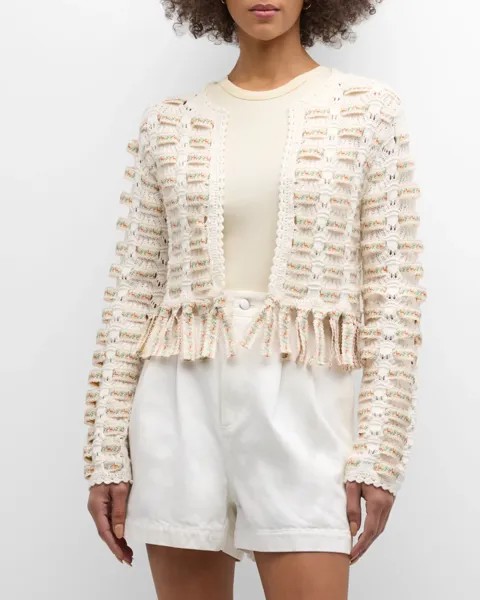 Кардиган с лентами Tawna Alice + Olivia, цвет Soft White Multi