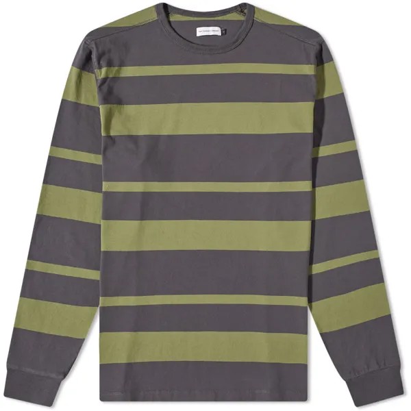 Футболка POP Trading Company Long Sleeve Broad Stripe Logo Tee