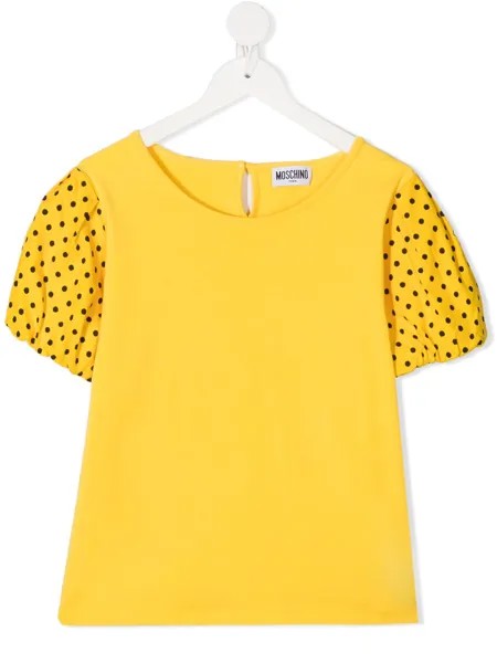 Moschino Kids футболка с рукавами в горох