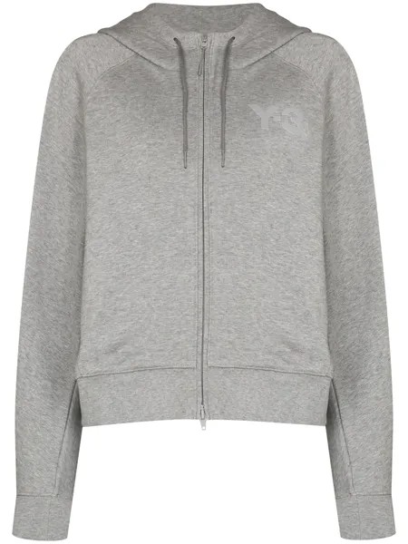 Y-3 logo-print cotton hoodie