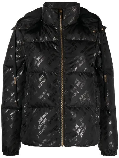 Just Cavalli пуховик с логотипом, черный