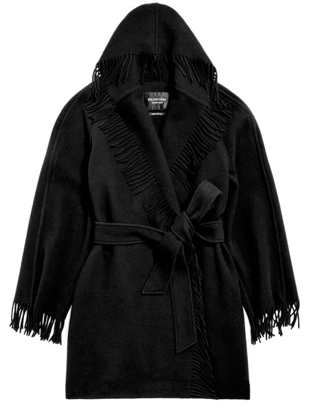 Пальто Balenciaga Fringe, черный