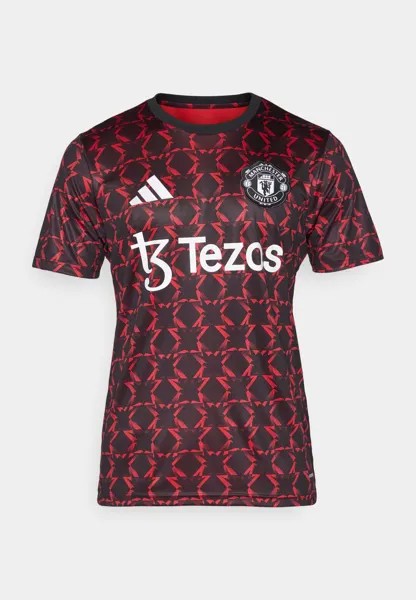 Спортивная футболка Manchester United Prematch adidas Performance, черная/красная