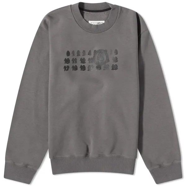 Свитшот MM6 Maison Margiela Triple Logo Crew, серый