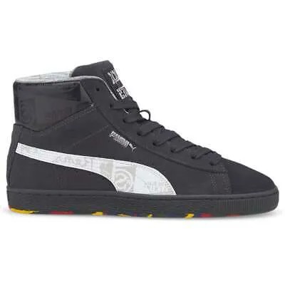 Puma Black Fives X Suede Classic Mid Lace Up Мужские черные кроссовки Повседневная обувь 3