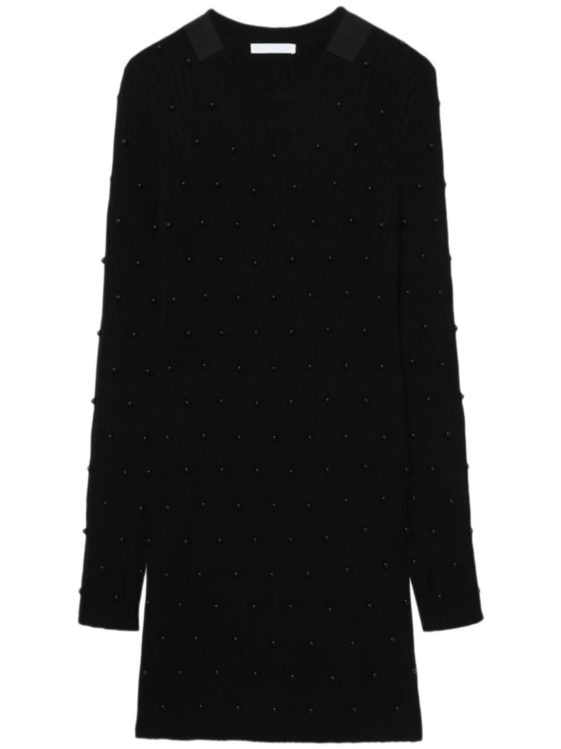 Helmut Lang декорированное платье в рубчик, черный