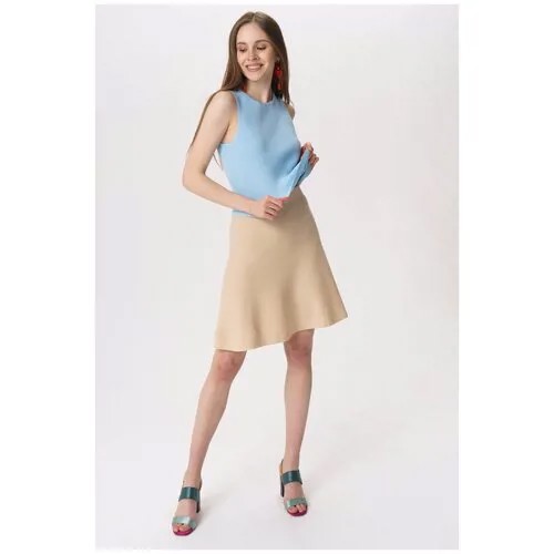 Трикотажная юбка-трапеция AW223 Голубой 42-44