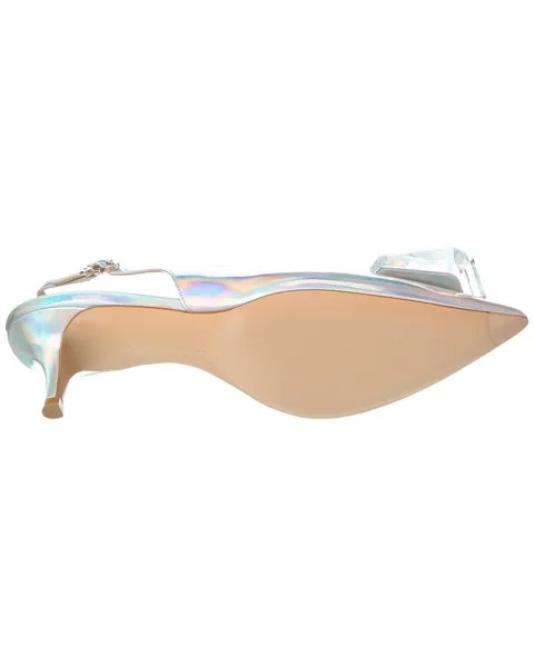 Кожаные туфли Gianvito Rossi Jaipur 55 с ремешком на пятке, серебро