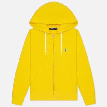 Женская толстовка Polo Ralph Lauren Featherweight Fleece Zip Hoodie, цвет жёлтый, размер M