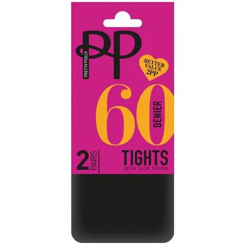 Колготки Pretty Polly, 60 den, 2 шт., размер S-M, черный