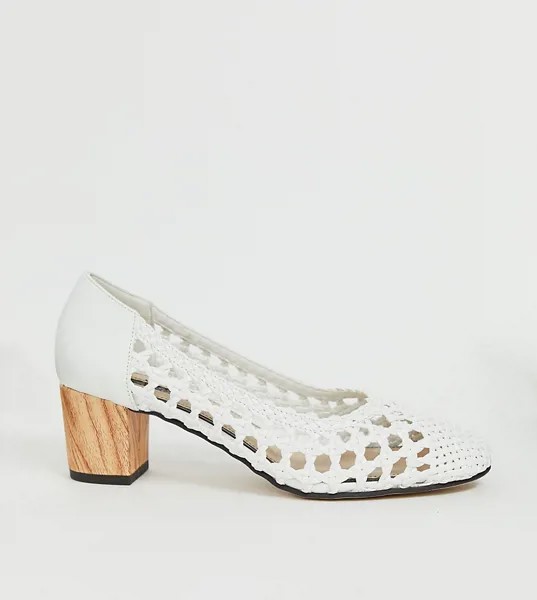 Белые плетеные туфли на каблуке Miss Selfridge-Черный