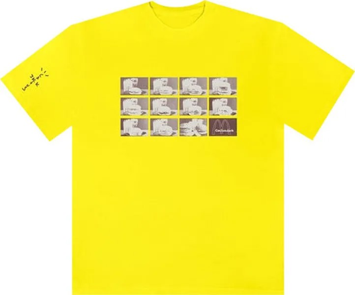 Футболка Cactus Jack by Travis Scott x McDonald's Menu Mono Logo T-Shirt II 'Safety Green', желтый