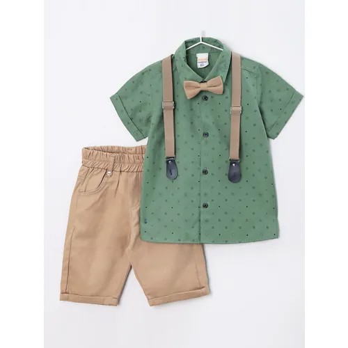 Комплект одежды Pollito, размер 92, бежевый, зеленый
