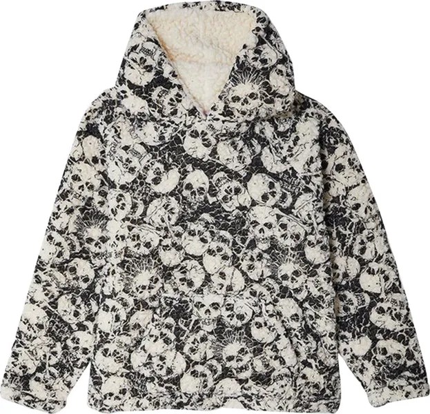 Худи ERL Printed Vintage Fleece Hoodie 'Black', черный