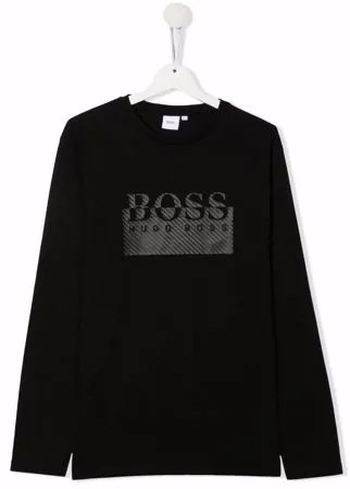 BOSS Kidswear футболка с длинными рукавами и логотипом