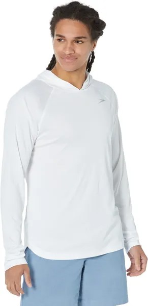 Рубашка для плавания Explorer с длинными рукавами и капюшоном Speedo, ярко-белый