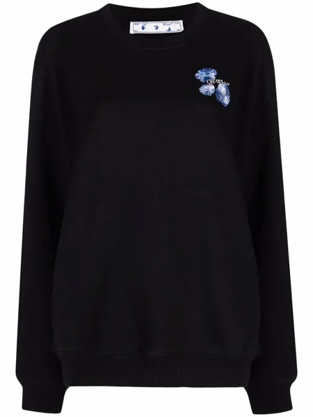 Off-White толстовка с цветочным логотипом