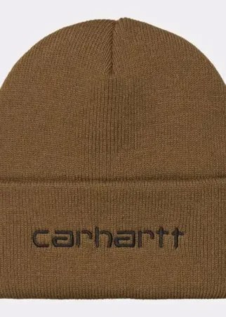 Шапка CARHARTT WIP Script Beanie Hamilton Brown / Black 2022