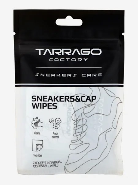 Салфетки Tarrago SNEAKERS & CAP WIPES для гладкой натуральной и синтетической кожи, текстиля и винила, 1*5 шт, Белый