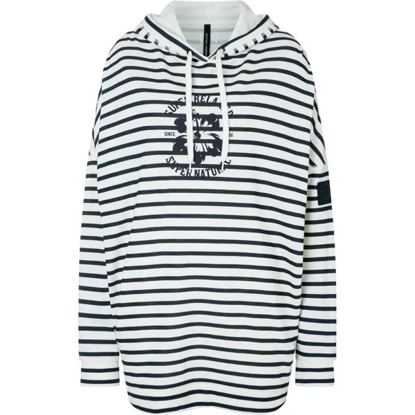 Женская худи Feel Good Stripe Hibiscus из органического материала Super.Natural, белый