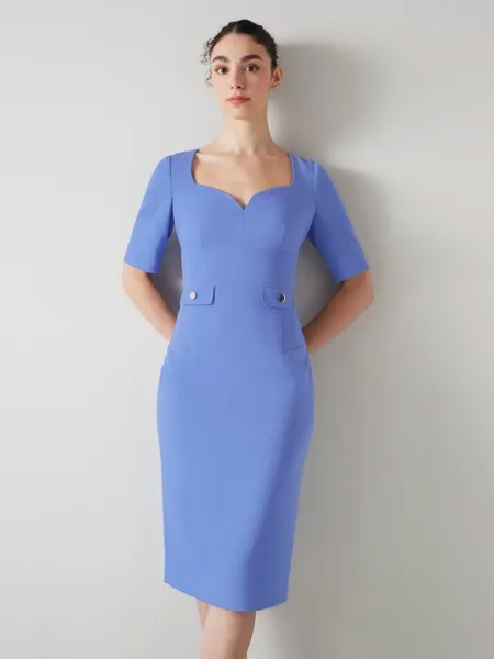Платье свободного кроя из крепа LKBennett Diana, синий цвет Wedgewood